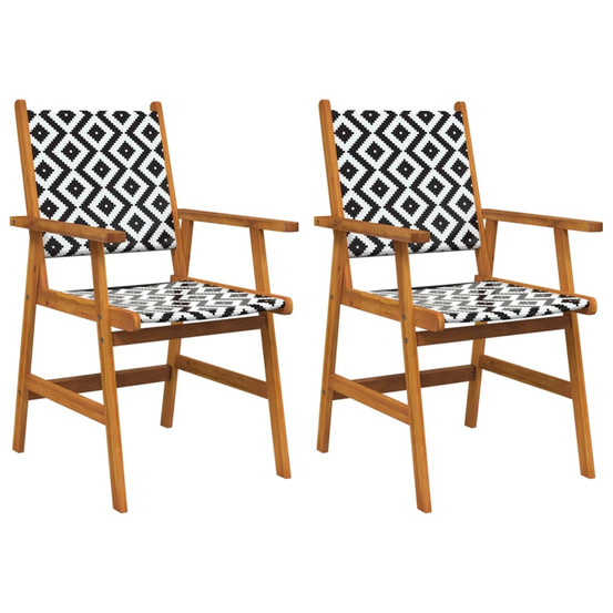 Chaises de jardin lot de 2 bois d'acacia solide