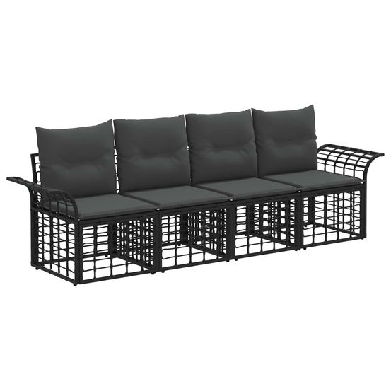 Ensemble de canapés d'extérieur 4 pc noir et gris foncé