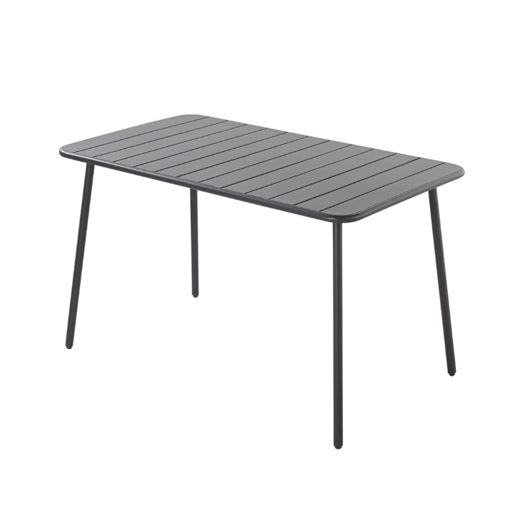 Table en acier 4-6 places gris foncé bergame