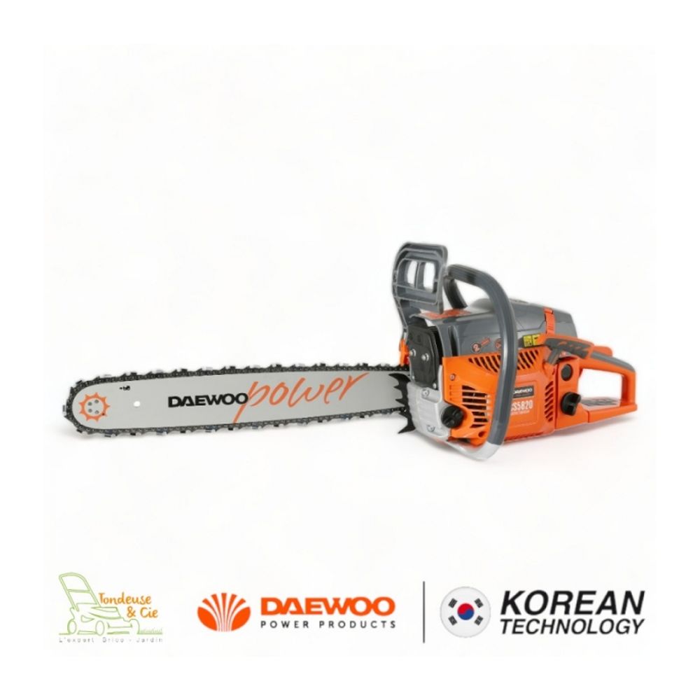 Tronçonneuse thermique professionnelle 54,6cc 2,3cv guide 50 cm anti vibration daewoo dcs5820