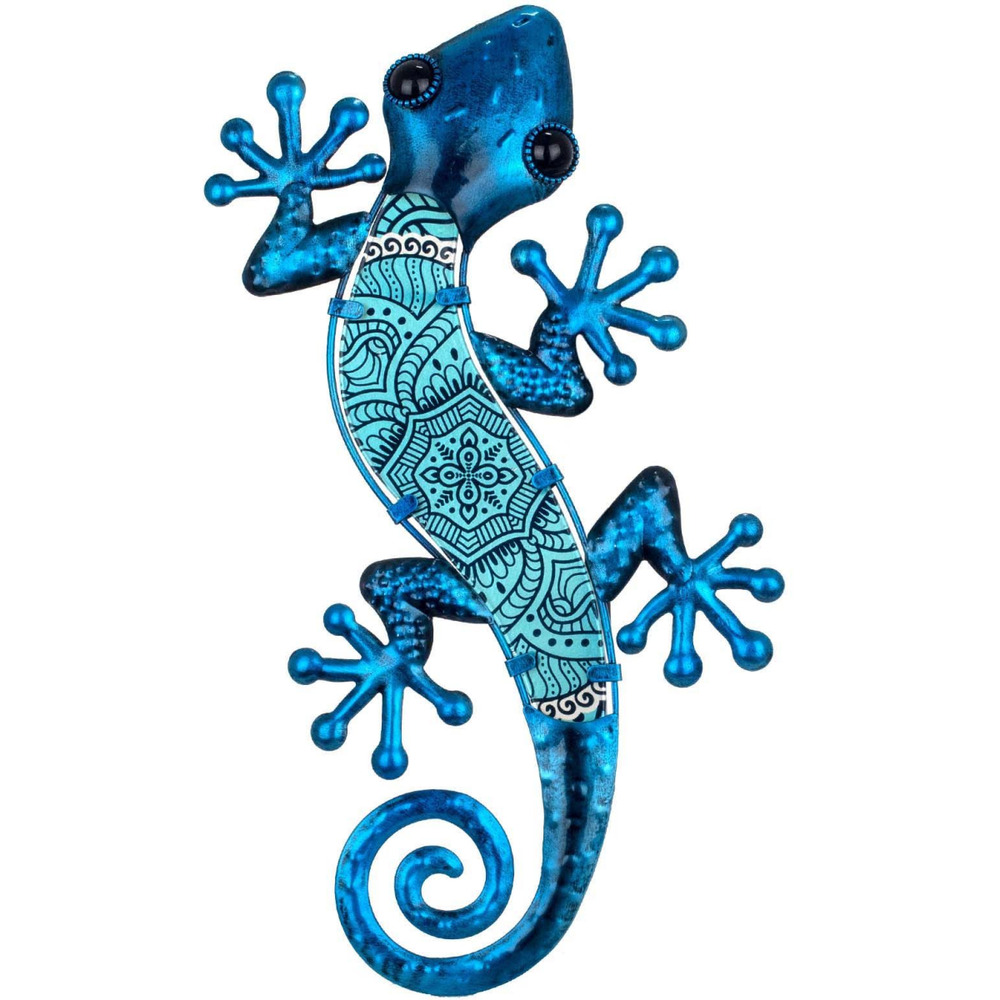 Gecko décoratif en métal et verre arabesque