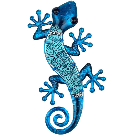 Gecko décoratif en métal et verre arabesque