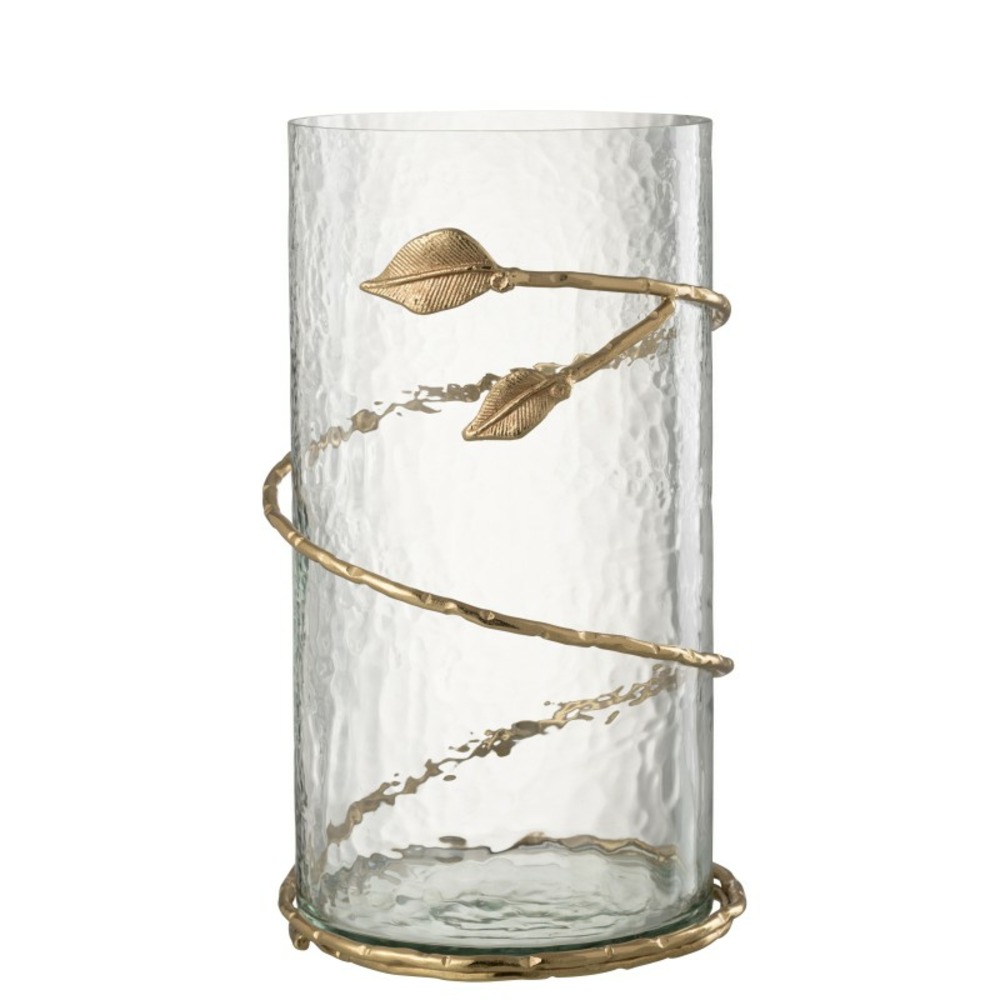 Vase en verre transparent 17.5x17.5x34 cm