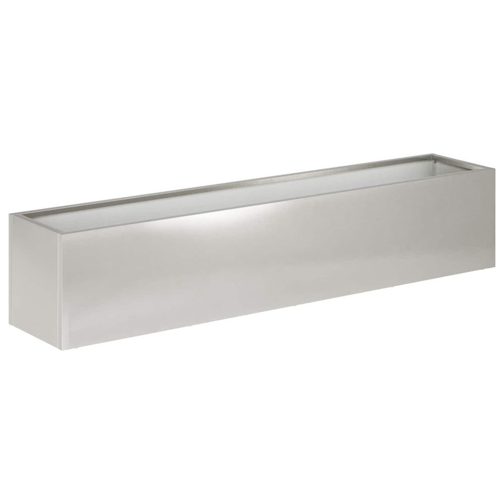 Cache-pot de jardin argenté 80 x 20 x 20 cm acier inoxydable