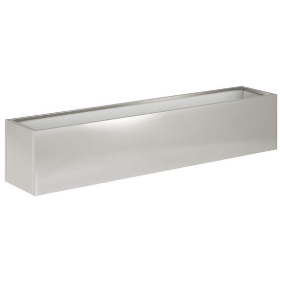 Cache-pot de jardin argenté 80 x 20 x 20 cm acier inoxydable