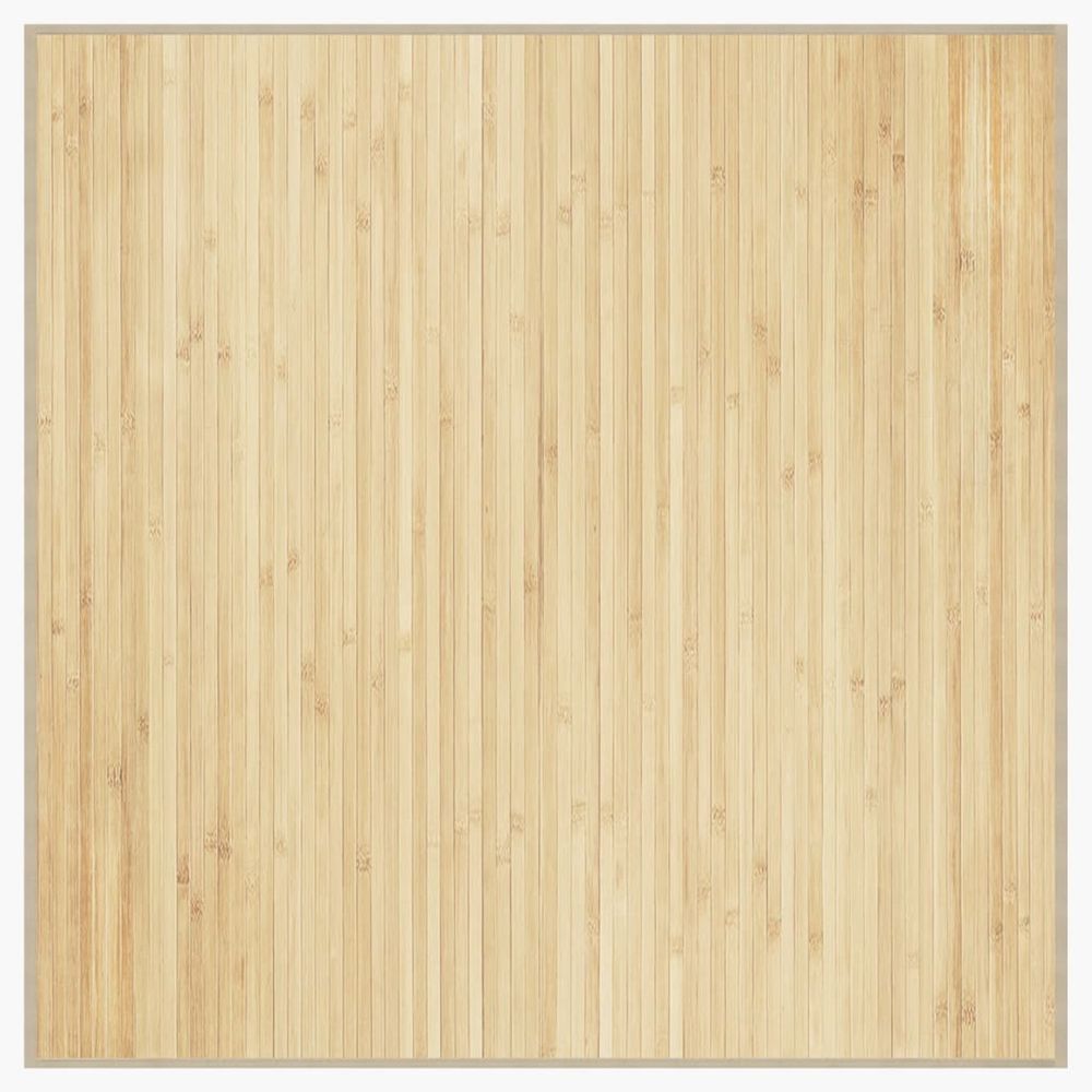 Tapis carré naturel clair 100x100 cm bambou