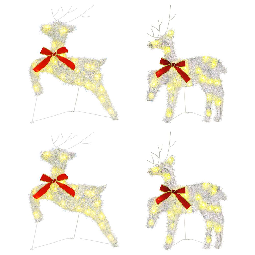 Renne de noël 4 pc 80 led blanc chaud