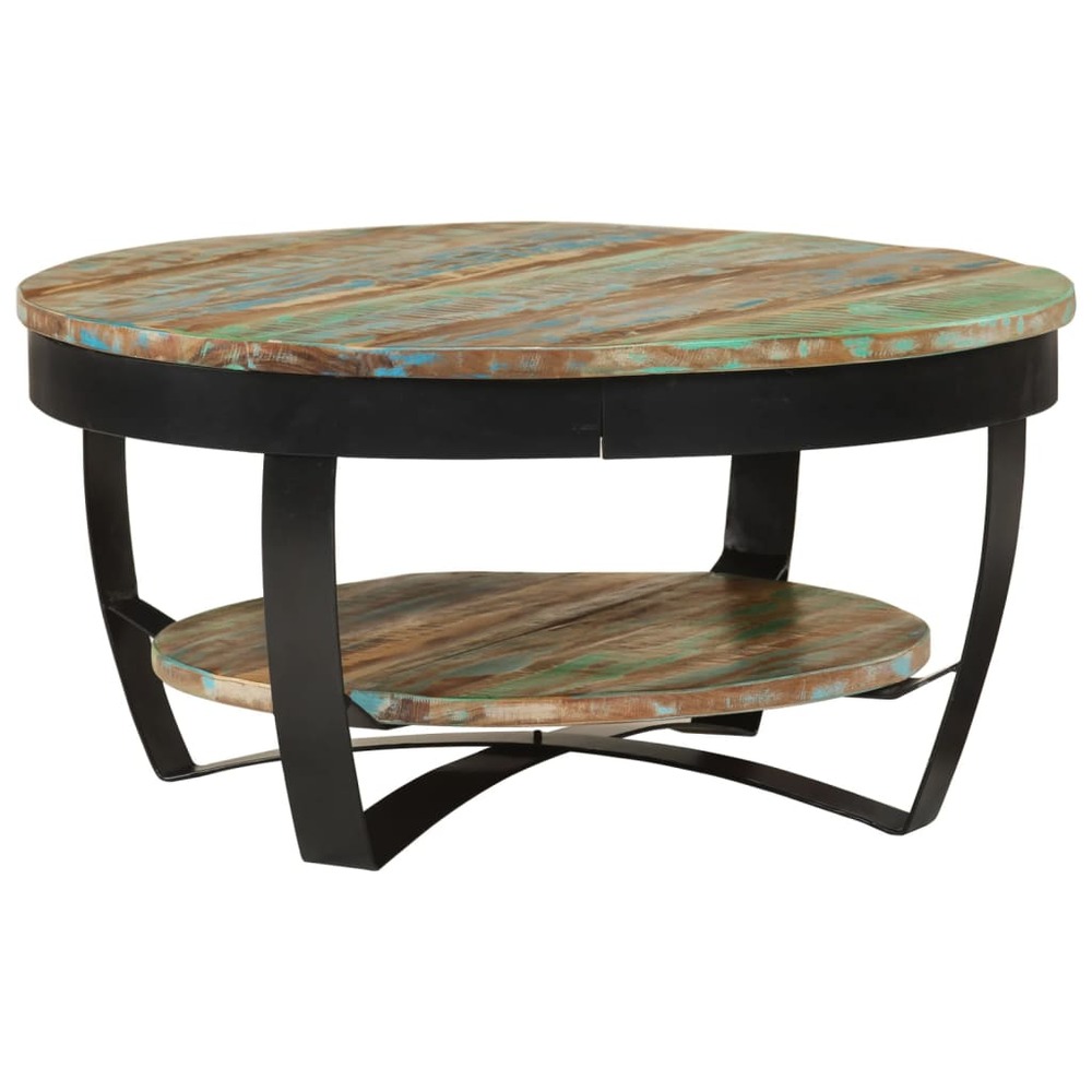 Table basse bois massif de récupération 65x32 cm