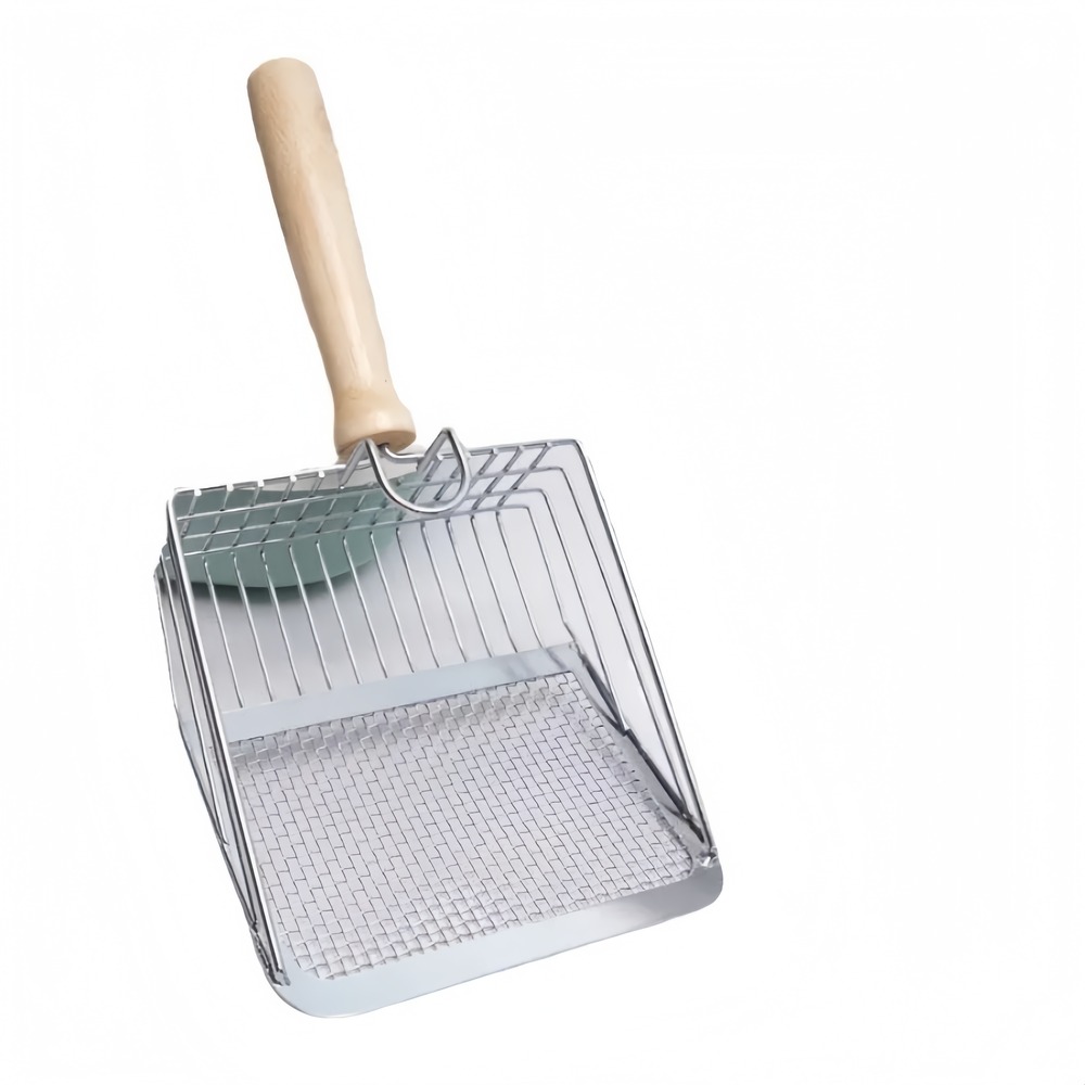 Pelle à litière pour chat en acier inoxydable 2 en 1, écologique et lavable pour crottes fines