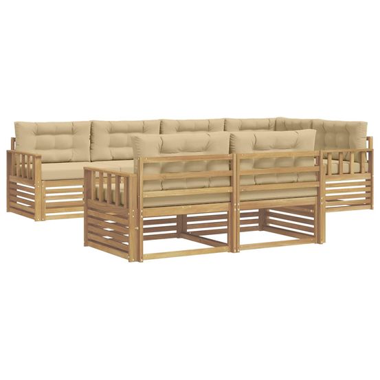 Ensemble de canapés d'extérieur 7 pc blanc et beige polyester