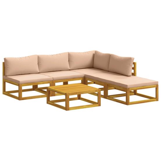 Ensemble de canapés 6 pc naturel bois d'acacia massif