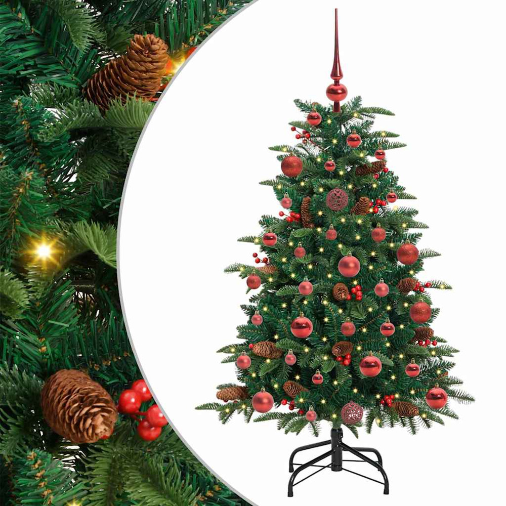 Sapin de noël artificiel vert 120 cm pvc, métal et plastique