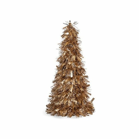 Sapin de noël mat guirlande 18 x 18 x 45,5 cm doré blanc plastique polypropylène