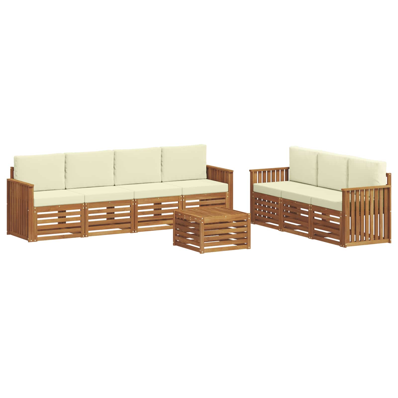 Ensembles de canapés avec coussin 8 pcs naturel et crème