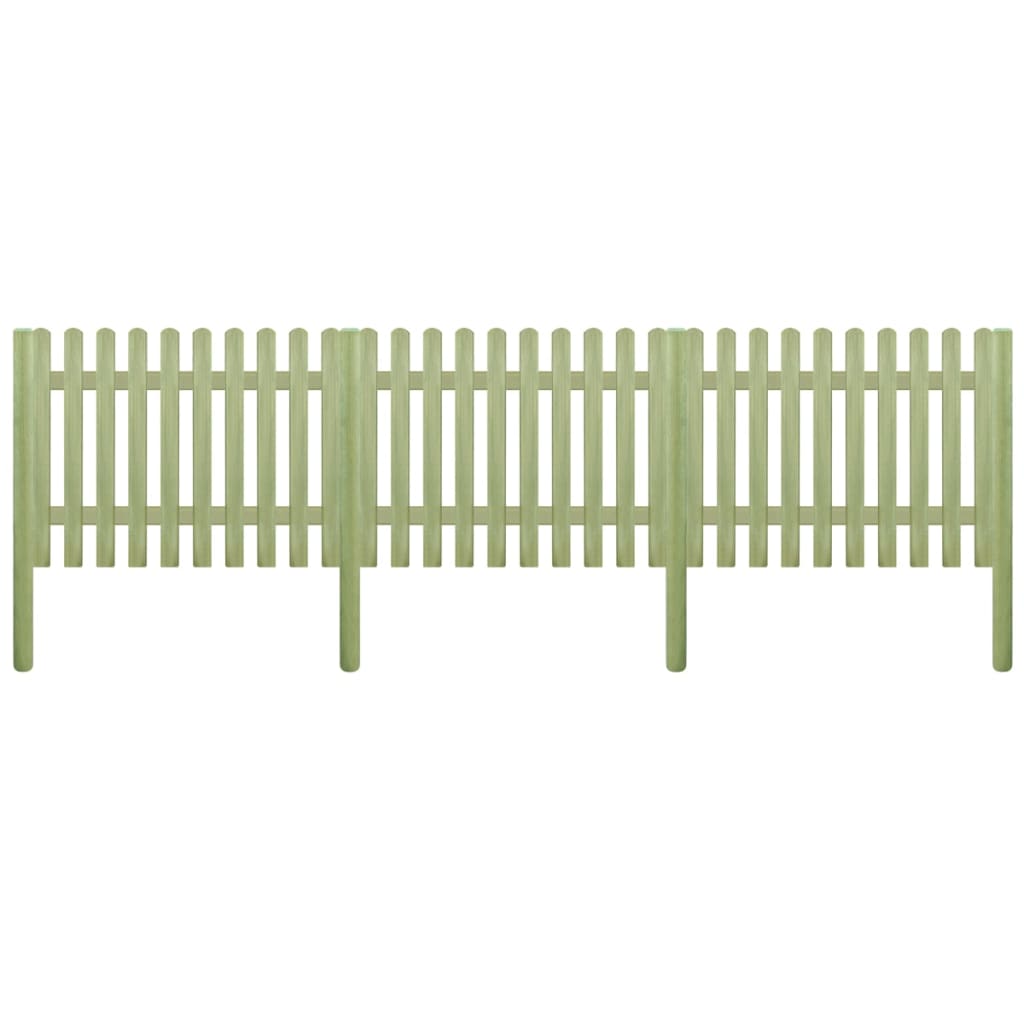 Clôture à piquets bois de pin imprégné 5,1 m 170 cm 6/9 cm
