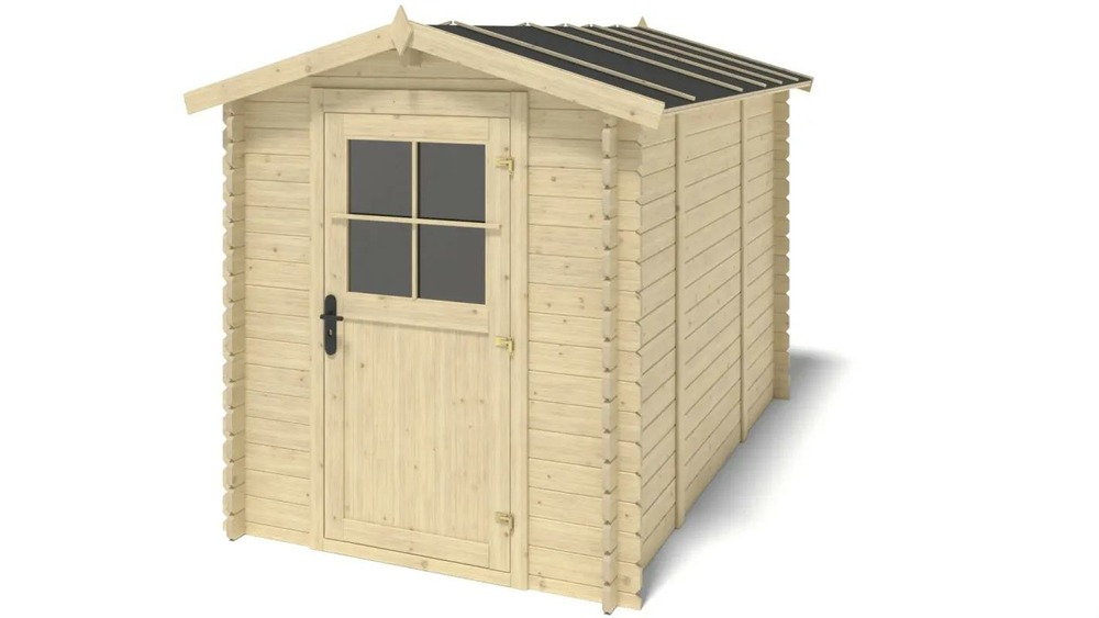 Abri de jardin en bois - 5,70m2 - 1,90x3m - ep. 28mm - couleur: naturel - dom662 - altanka