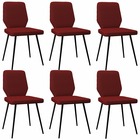 Chaises de salle à manger 6 pcs rouge bordeaux tissu