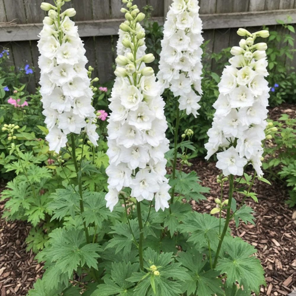 Pied-d'alouette magic fountain pure white, delphinium lot de 9 godets