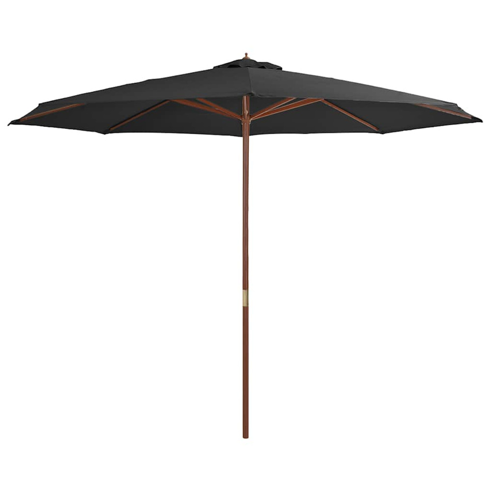 Parasol avec mÃ¢t en bois 350 cm Anthracite