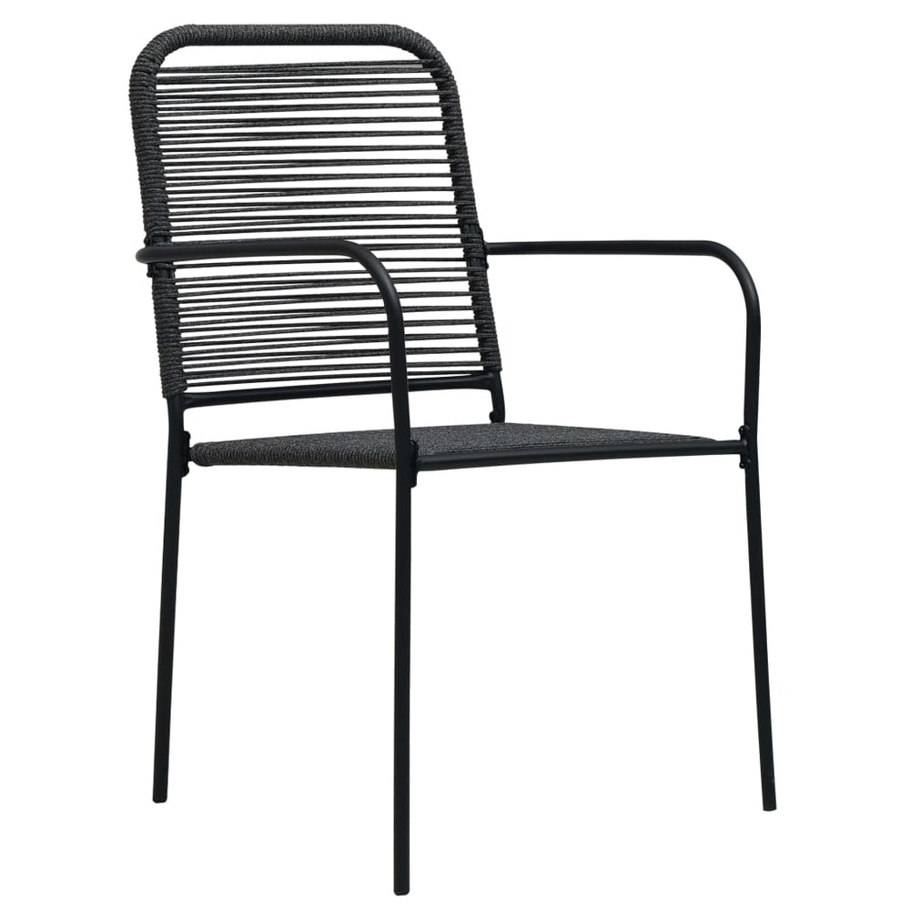 Chaises de jardin lot de 2 corde en coton et acier noir