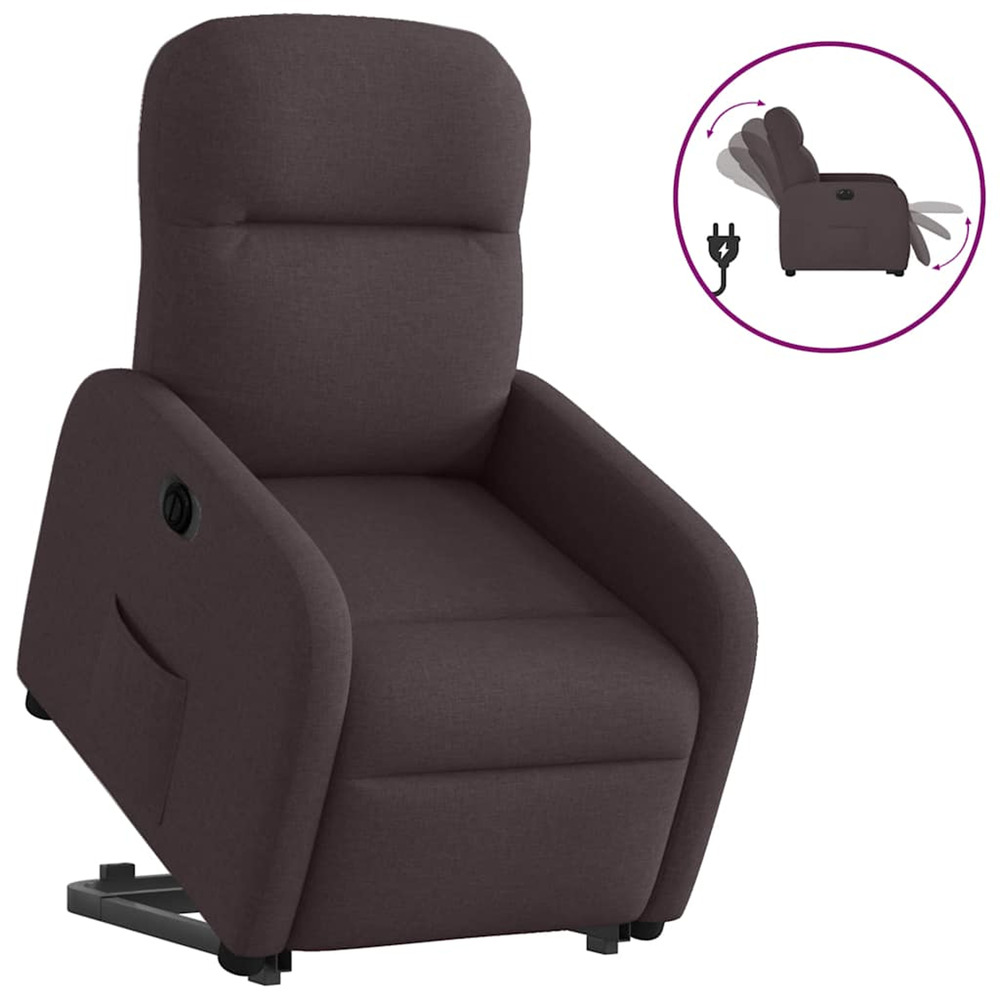 Fauteuil inclinable électrique marron foncé tissu
