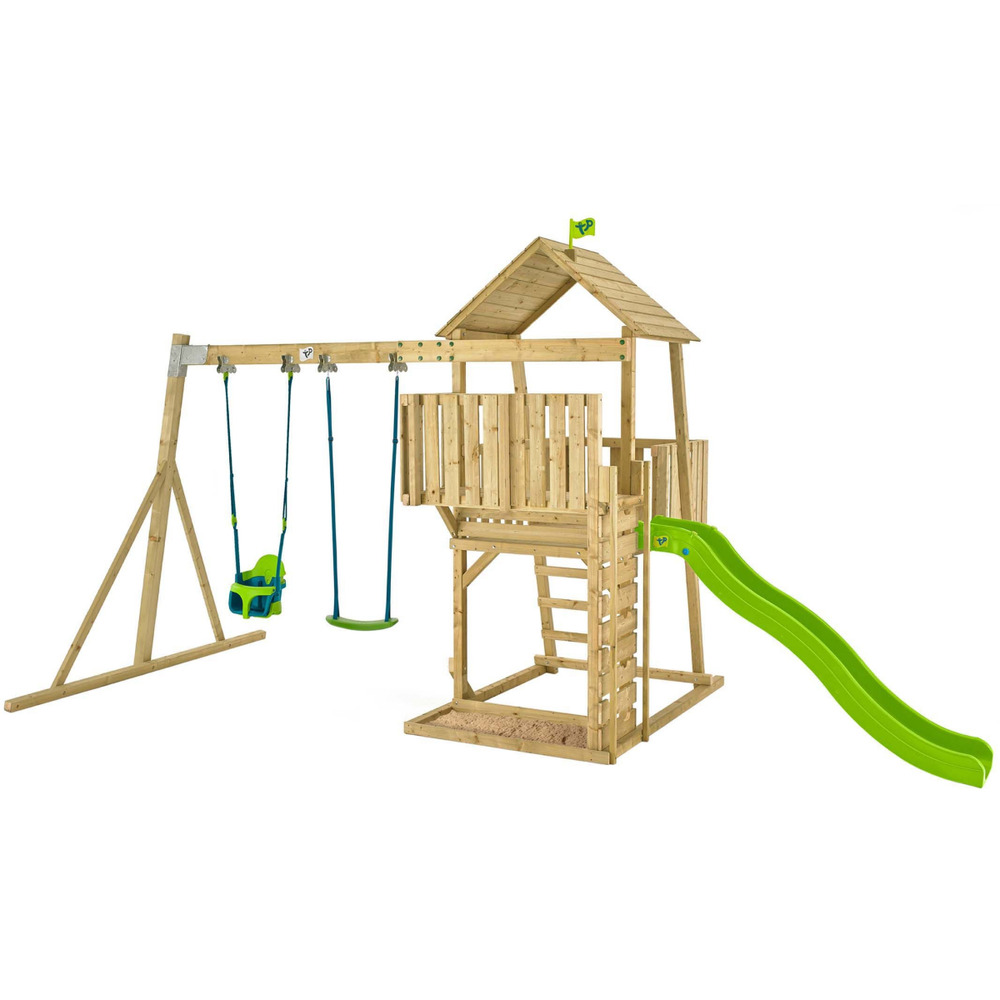 Aire de jeux en bois avec glissière et portique kingswood
