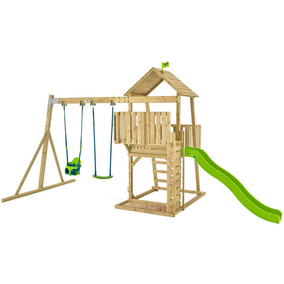 Aire de jeux en bois avec glissière et portique kingswood