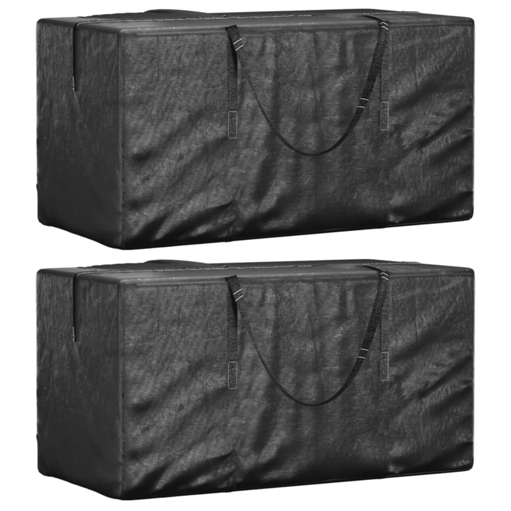 Sacs de rangement pour coussins de jardin 2 pcs noir