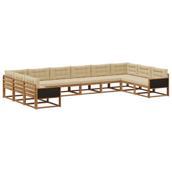 Ensemble de canapés d'extérieur 10 pc naturel et beige