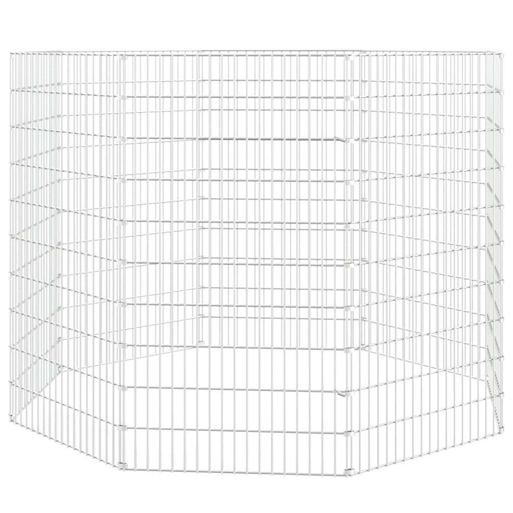 Enclos pour animaux en liberté 8 panneaux 54 x 100 cm fer galvanisé