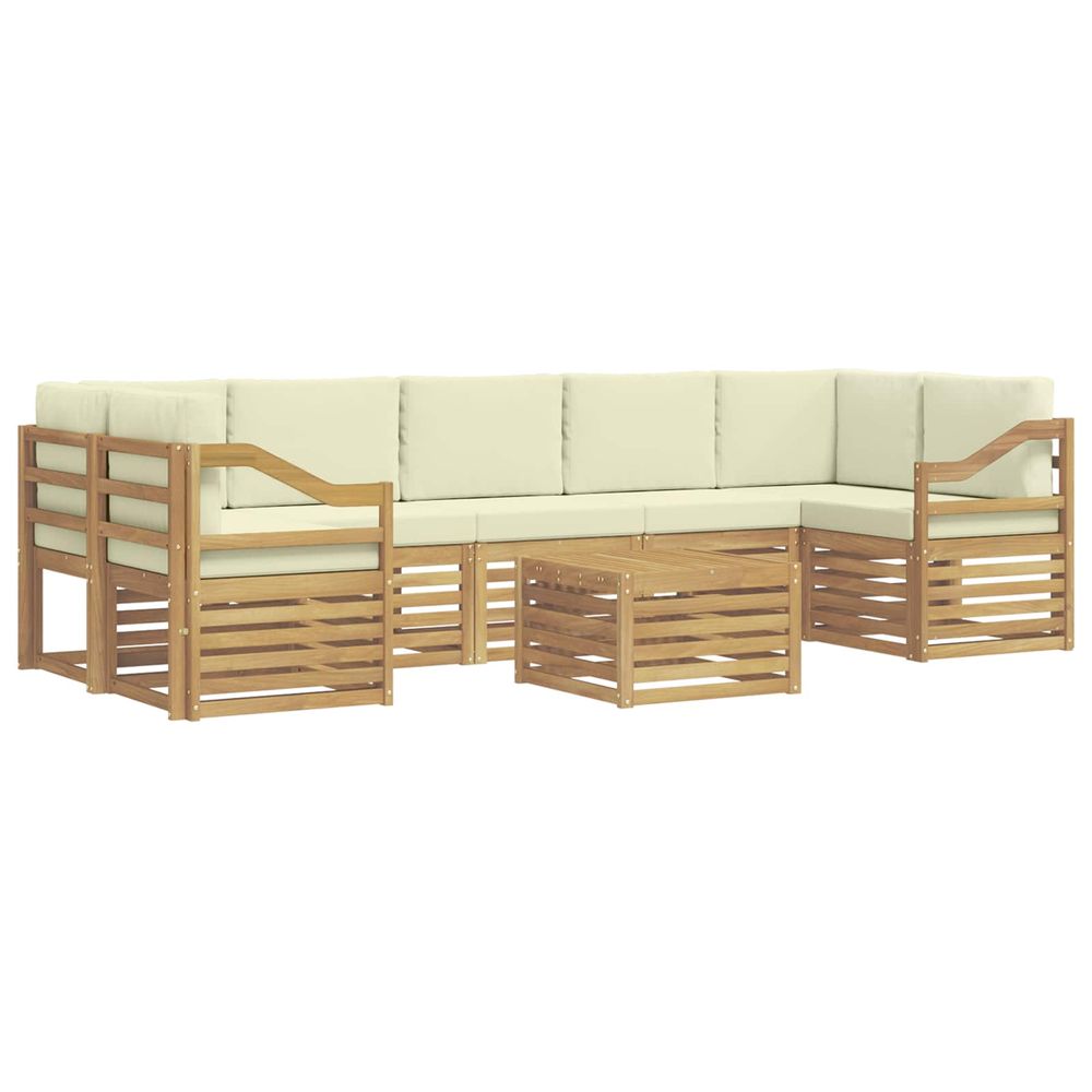 Ensemble de canapés d'extérieur 8 pc blanc et crème polyester