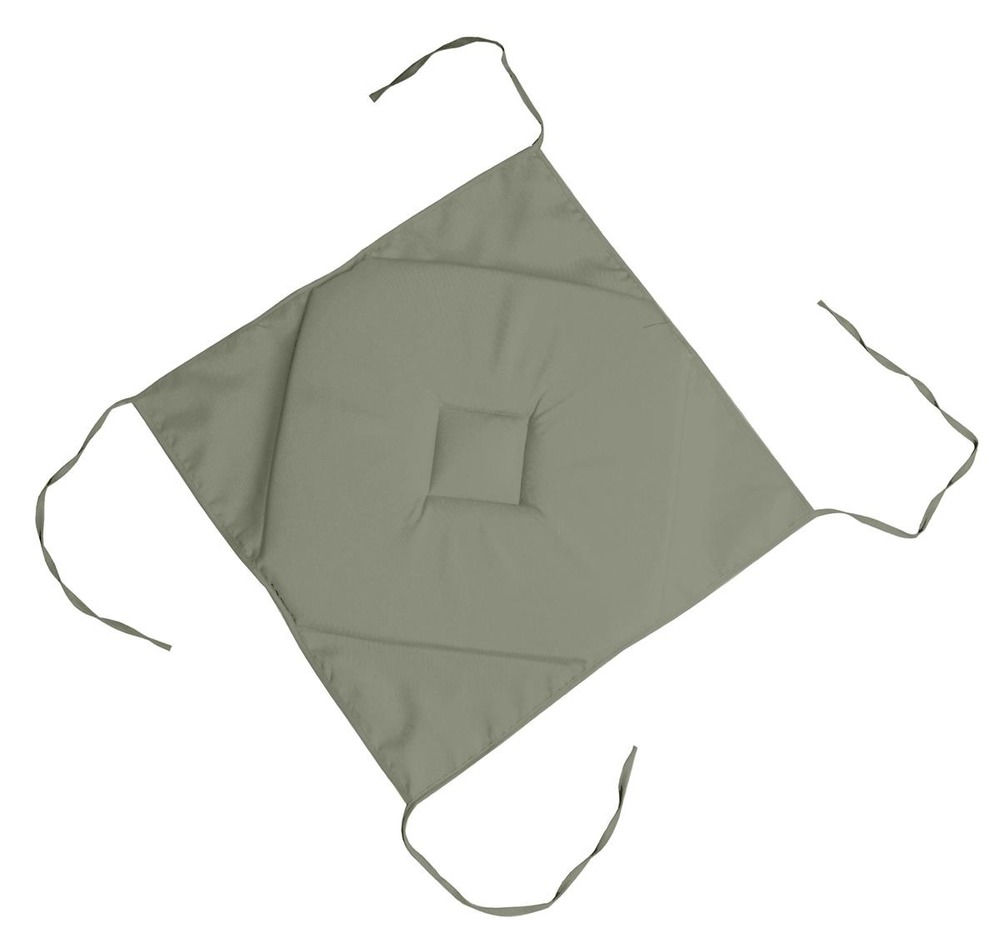 Coussin galette de chaise 4 rabats sauge 40x40cm
