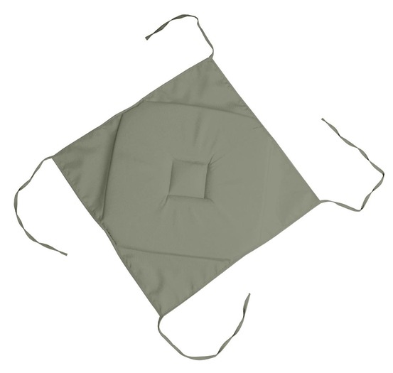 Coussin galette de chaise 4 rabats sauge 40x40cm