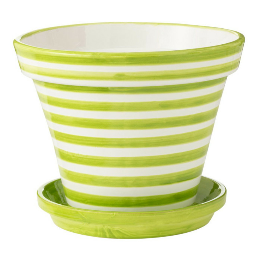 Pot avec soucoupe en céramique 