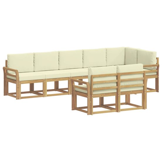 Ensemble de canapés d'extérieur 8 pc blanc et crème polyester