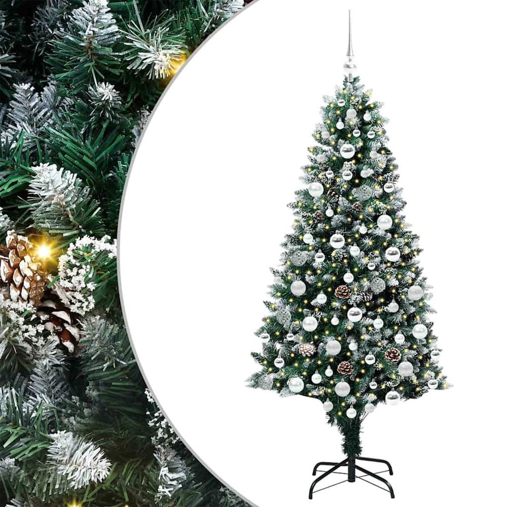 Sapin de noël artificiel vert 180 cm pvc, acier et plastique