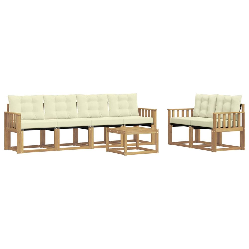 Ensemble de canapés d'extérieur 7 pc blanc et crème