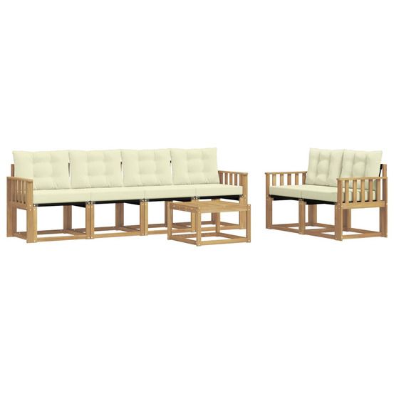 Ensemble de canapés d'extérieur 7 pc blanc et crème