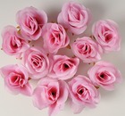 Têtes de rose artificielle x12 rose tendre d4 50 cm pour boule de rose - couleur