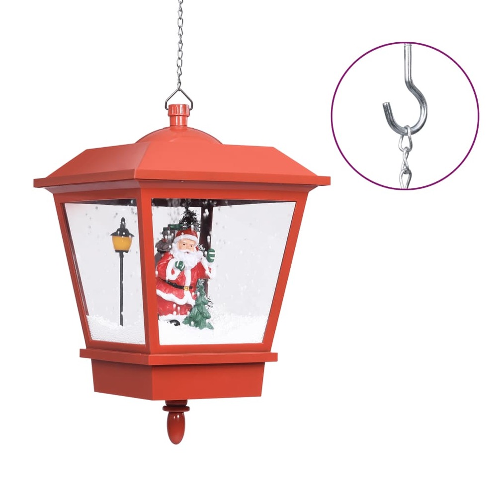 Lampe suspendue de noël lumière led père noël rouge 27x27x45 cm