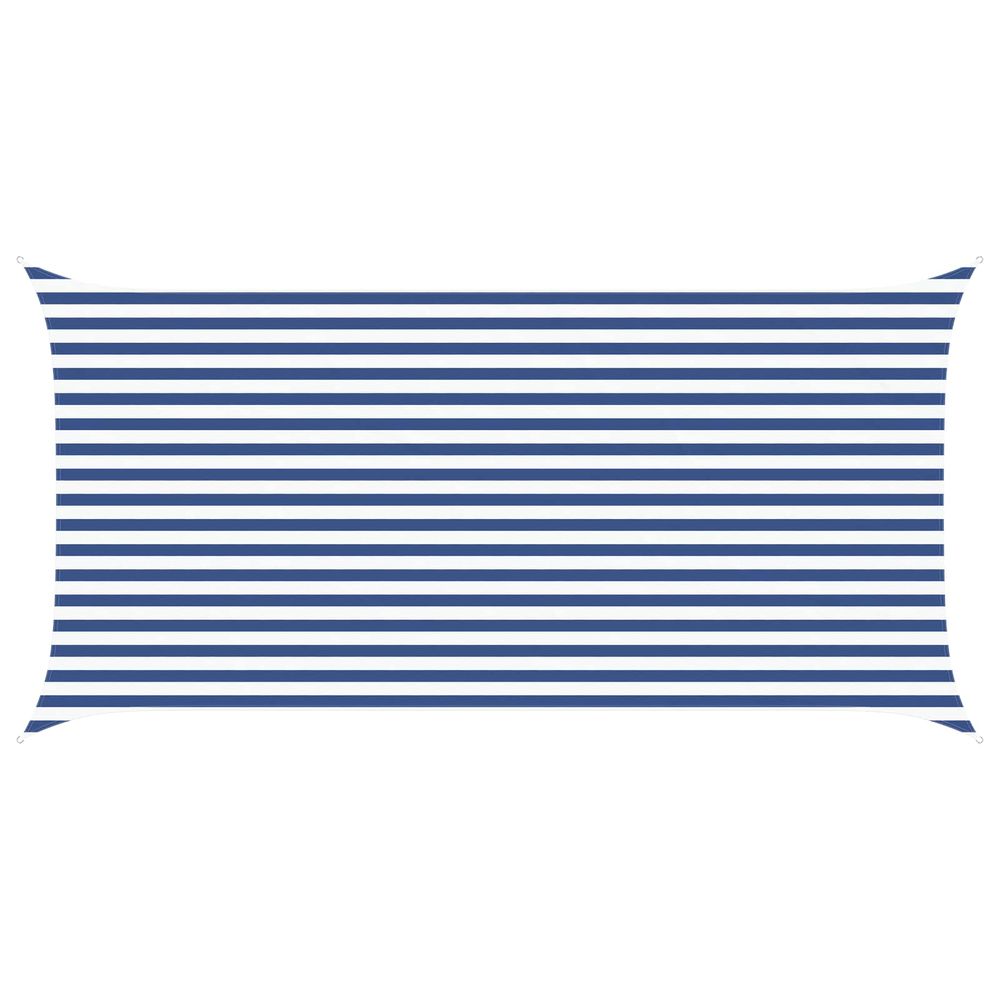 Voile d'ombre bleu et blanc 2,5 x 5 m 100 % polyester oxford