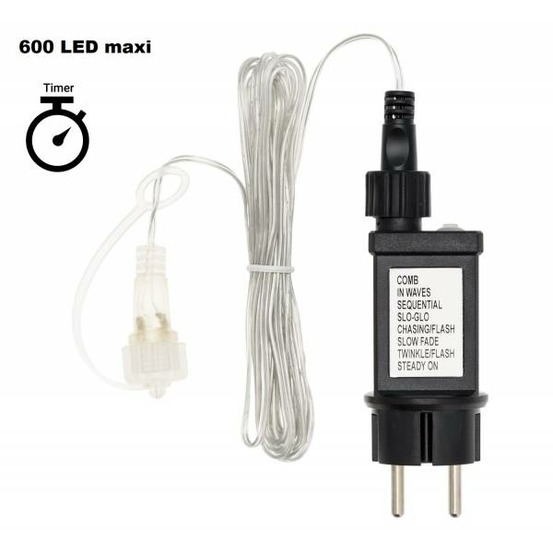 Alimentation 600 led max pour guirlande smart connect 8 jeux de lumières minuteur ip44 31v lotti