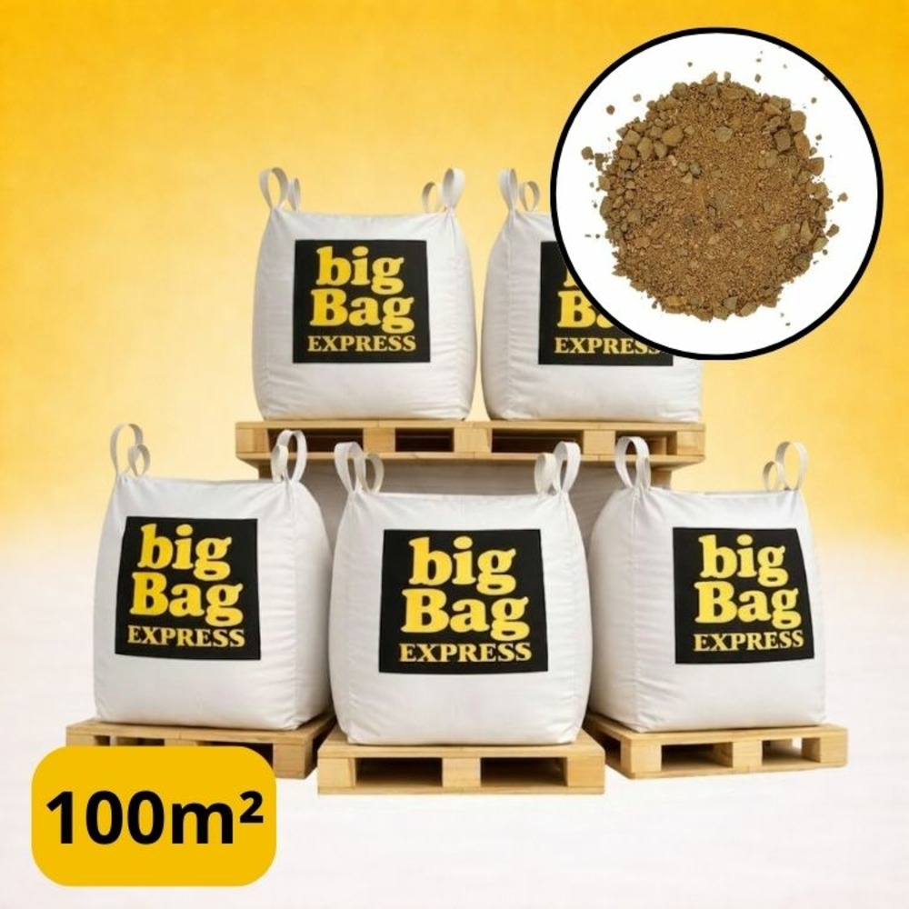 Pack 5 x big bag de +/- 1,5t ≃ 100m² sable stabilisé beige pour terrain de pétanque ø 0/6 mm - livraison premium