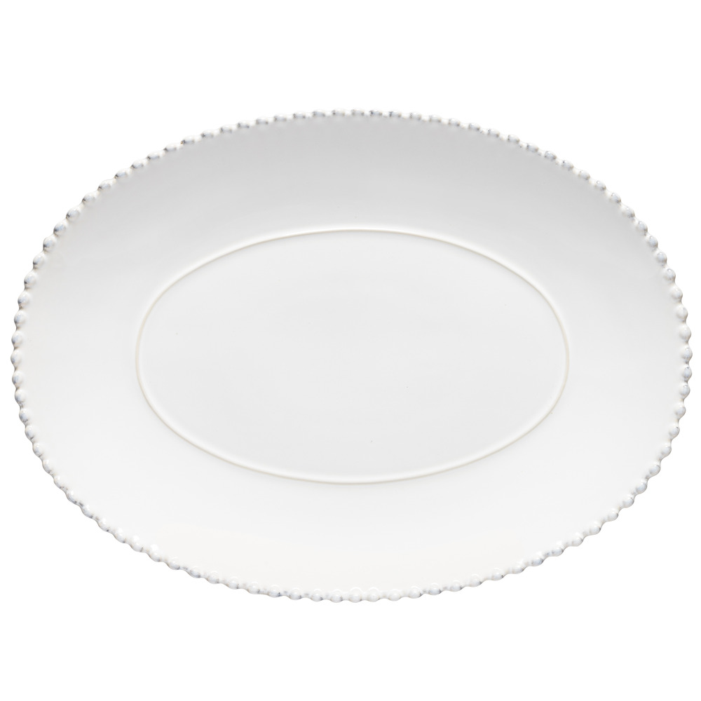 Plat ovale 40,8 x 30 cm pearl blanc - costa nova