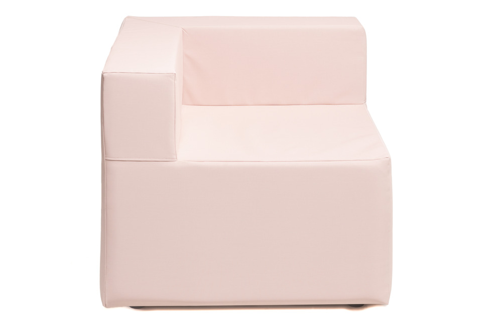 Serena rose barbie | fauteuil d'angle extérieur cozip | 80x80, assise 38, dossier 25 cm