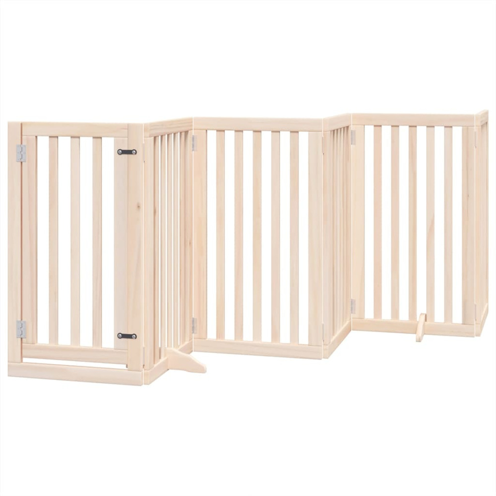 Barrière pour chien avec porte pliable 6 panneaux 300 cm bois de peuplier