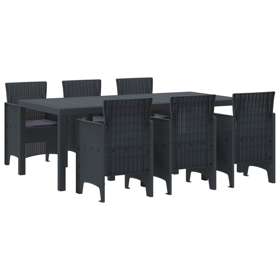Ensemble de salle à manger pour jardin 7 pcs anthracite