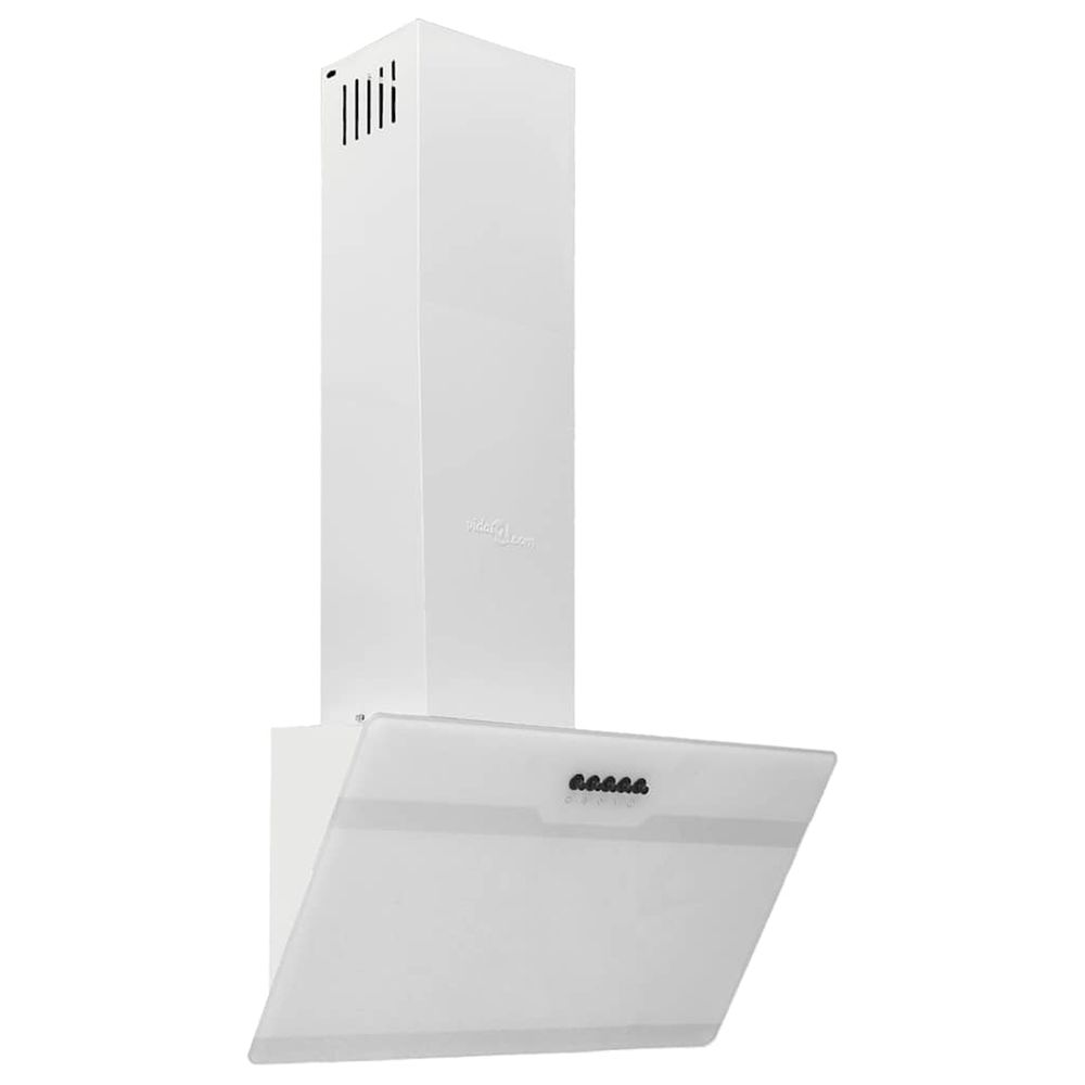 Hotte murale 60 cm acier et verre trempé blanc