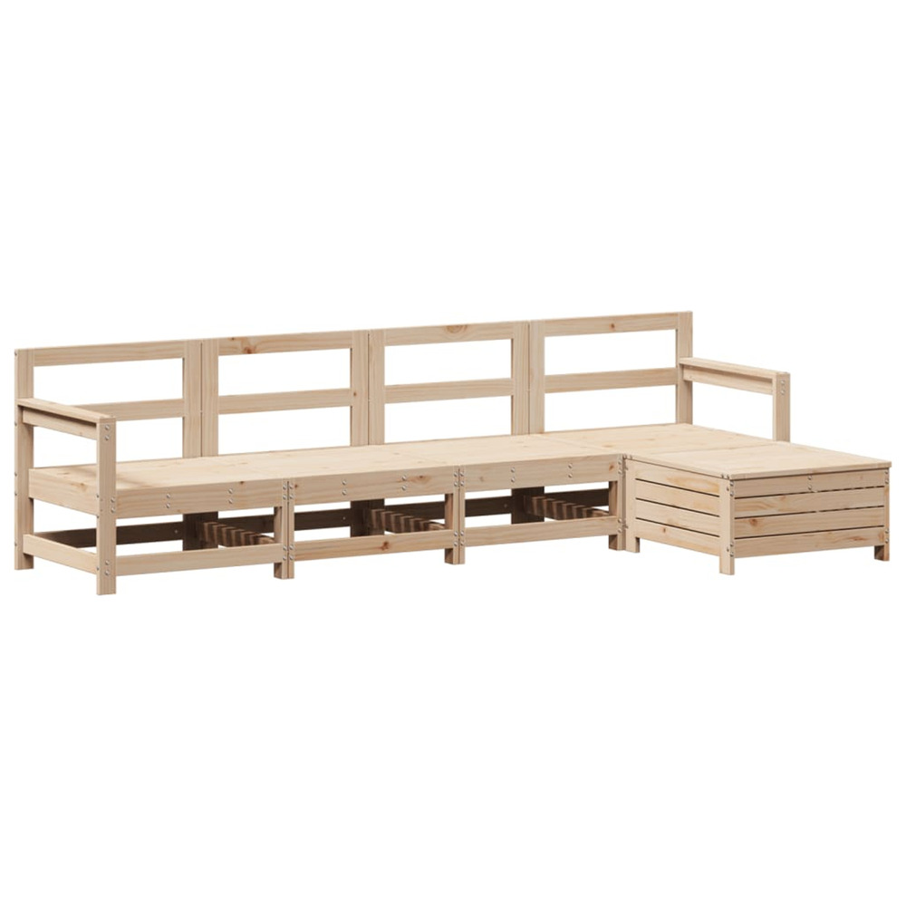 Salon de jardin 5 pcs bois de pin massif