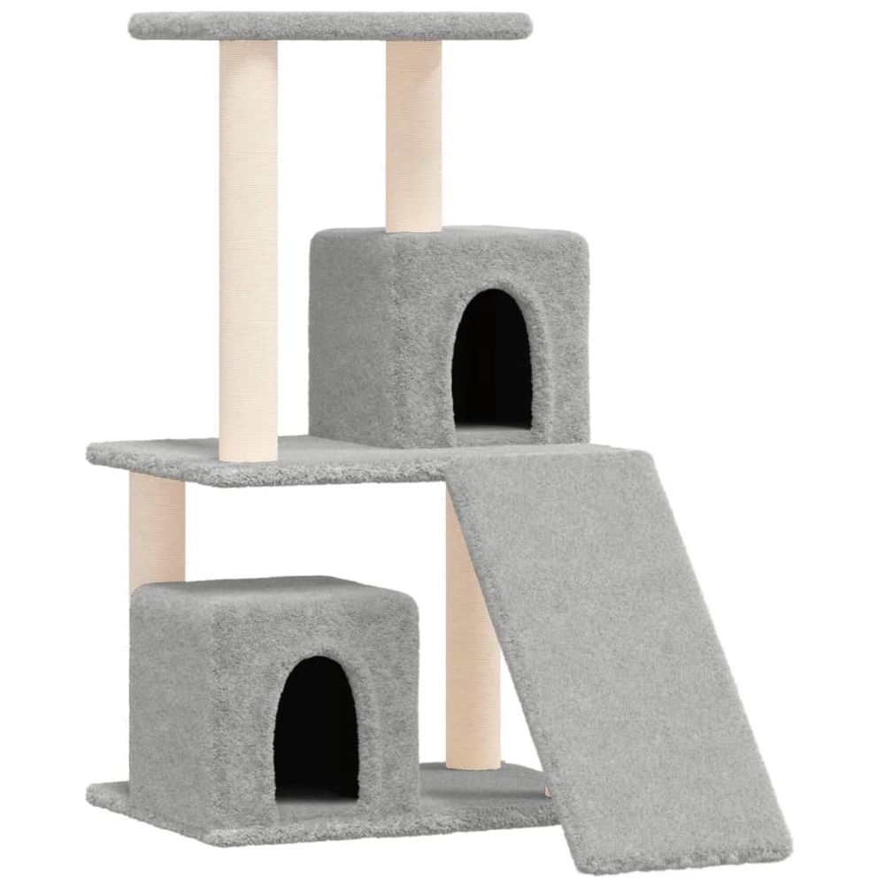 Arbre à chat meuble tour grimper jouet grattage grattoir escalade plateforme avec griffoirs en sisal clair 82 cm gris 02_0022
